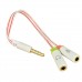 Audio Jack 3.5mm Y-Splitter, Stereo+Microfoon, platte kabel, wit/rood (JACK-PH-SP1) Audio Jack 3.5mm Y-Splitter, Stereo+Microfoon, platte kabel, wit/rood (JACK-PH-SP1)