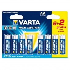 VARTA High Energy Alkaline batterij, AA/LR6, 1,5V, 6+2 Gratis! (PNBL-VARTA-4906SO)
