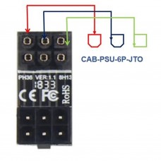 6 Pin Graphic Card PSU Port 180 degree Turning Adapter F/M, Out (PSU-6P-JTO) 6 Pin Graphic Card PSU Port 180 degree Turning Adapter F/M, Out (PSU-6P-JTO)