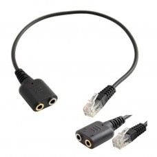 Double 3.5mm Audio Jack Female to Male RJ9 Plug Converter (RJ9-JACK35-M-F) Double 3.5mm Audio Jack Female to Male RJ9 Plug Converter (RJ9-JACK35-M-F)
